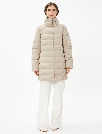 Şişme Mont Dik Yaka Çıtçıtlı Relax Fit