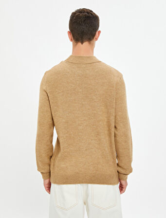 Basic Triko Kazak Yarım Balıkçı Yaka Dar Kesim