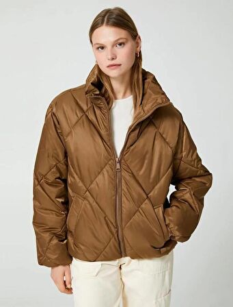 Koton 4WAK20125EW Koton Kadın Mont KAHVERENGİ