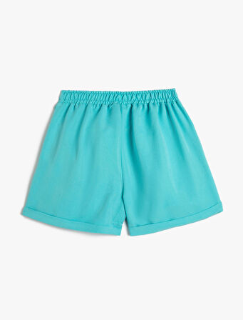 Şort Beli Lastikli Modal Kumaş Cepli Pile Detaylı