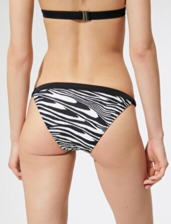 Zebra Desenli Bikini Altı Normal Bel