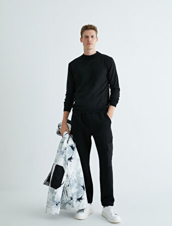 Basic Triko Kazak Yarım Balıkçı Yaka Uzun Kollu