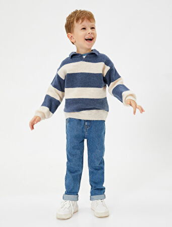 Kazak Polo Yaka Uzun Kollu Yumuşak Dokulu