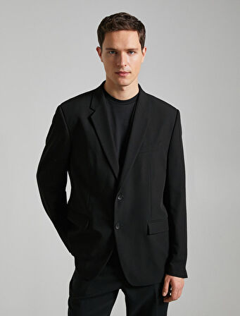 Blazer Ceket Düğmeli Cepli Dikiş Detaylı