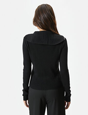 Triko Hırka Dik Yaka Fermuarlı Kaşkorse Slim Fit