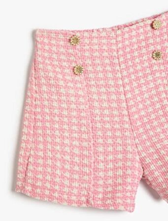 3SKG40135AW Koton Kız Çocuk Penye Şort PEMBE DESENLİ