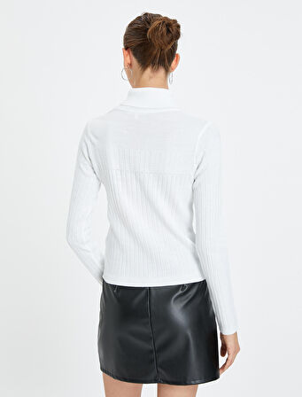 Triko Boğazlı Kazak Dokulu Akrilik Kaşmir Dokulu