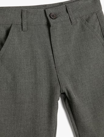 Pantolon Normal Paça İçten Ayarlanabilir Lastikli Bel