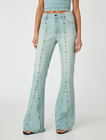 İspanyol Paça Kot Pantolon Dar Kesim - Victoria Jeans