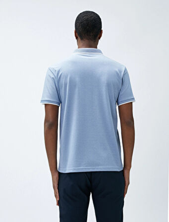 Polo Yaka Tişört Düğmeli Dar Kesim Kısa Kollu