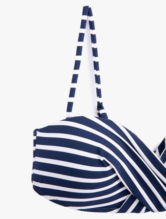 Straplez Bikini Üstü Dokulu Çıkarılabilir Askılı