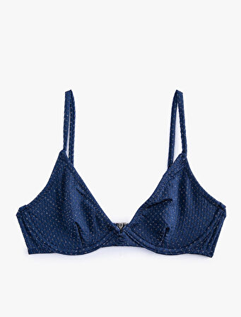 Simli Bikini Üstü Balenli İnce Askılı