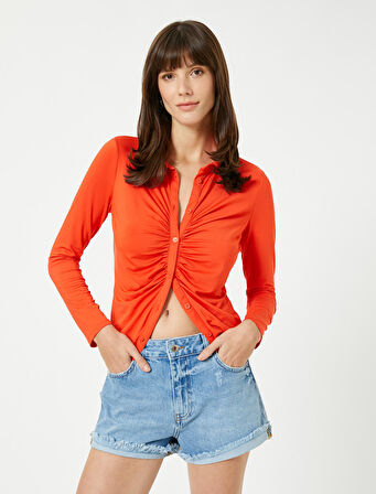 Drapeli Gömlek Uzun Kollu