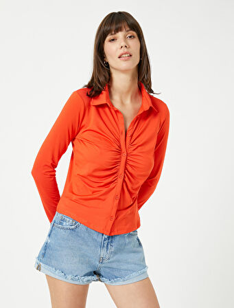 Drapeli Gömlek Uzun Kollu