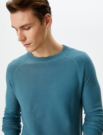 Triko Kazak Basic Bisiklet Yaka Reglan Kol Pamuklu