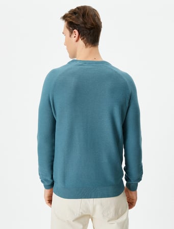 Triko Kazak Basic Bisiklet Yaka Reglan Kol Pamuklu