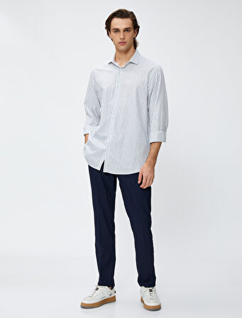 Kumaş Pantolon Slim Fit Düğmeli Cep Detaylı