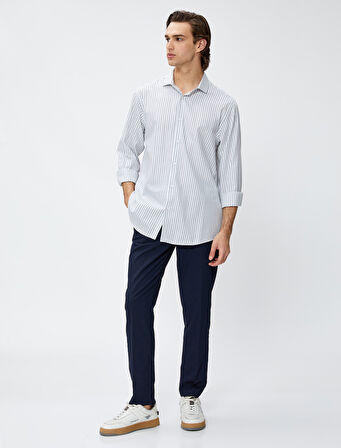 Kumaş Pantolon Slim Fit Düğmeli Cep Detaylı