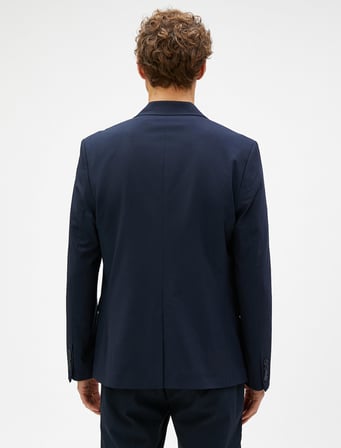 Basic Blazer Ceket Dikiş Detaylı Düğmeli Cepli