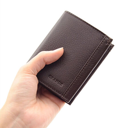 Kahve Hakiki Deri Erkek Cüzdan 1726