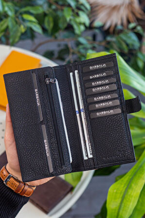 Garbalia Albert Hakiki Deri RFID Engelleyici Telefon Bölmeli Unisex Cüzdan