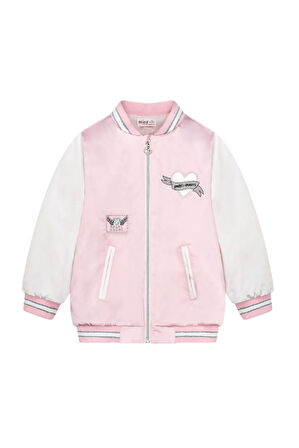 Kız Çocuk Kalpli Pullu Nakışlı Saten Kolej Ceket MNT25K233