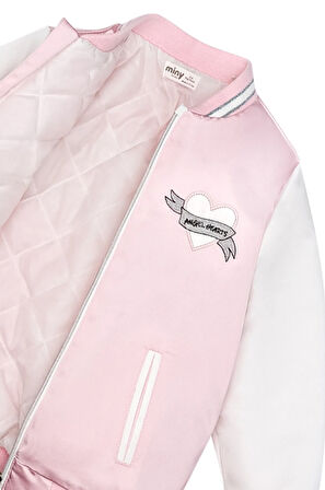 Kız Çocuk Kalpli Pullu Nakışlı Saten Kolej Ceket MNT25K233