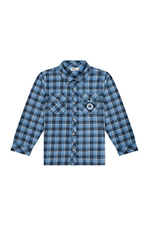 Erkek Çocuk Çıtçıtlı Cepli Ekose Oduncu Gömlek MNT25E215