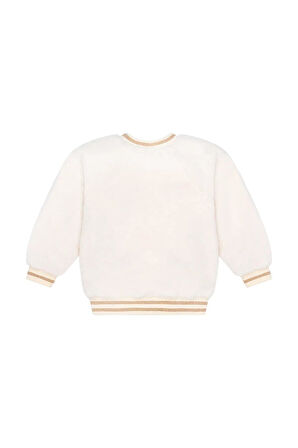 Kız Çocuk Pul Kalp Nakışlı Peluş Sweatshirt MNT25K209