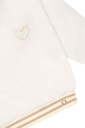 Kız Çocuk Pul Kalp Nakışlı Peluş Sweatshirt MNT25K209