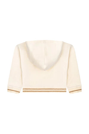 Kız Çocuk Çiçek Sim Baskılı Kapüşonlu Sweatshirt MNT25K210