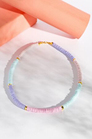 Soft Renkli Fimo Boncuk Kolye, Choker Kolye