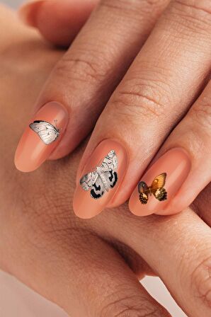 Siyah Kelebekler Tırnak Dövmesi, Tırnak Tattoo, Nail Art, Tırnak Sticker
