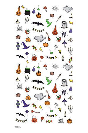 Halloween Tırnak Dövmesi, Tırnak Tattoo, Nail Art, Tırnak Sticker