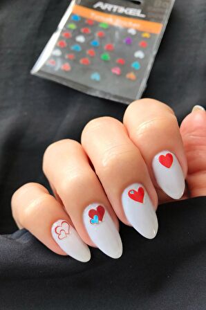 Kalpler Tırnak Sticker , Nail Sticker, Nail Art