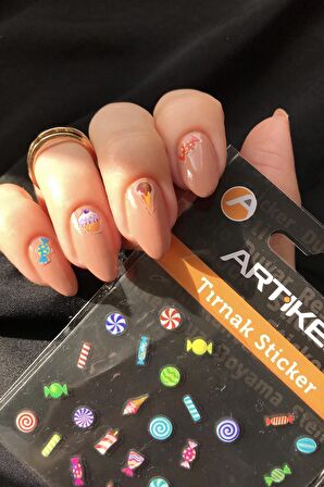 Şekerlemeler Tırnak Sticker , Nail Sticker, Nail Art