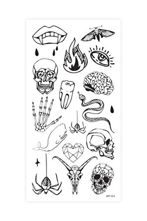 Şekiller -4 Geçici Dövme,Geçici Tattoo ,Vücut Dövme,Kol Bilek Dövme,Boyun Dövme,Sırt Dövme