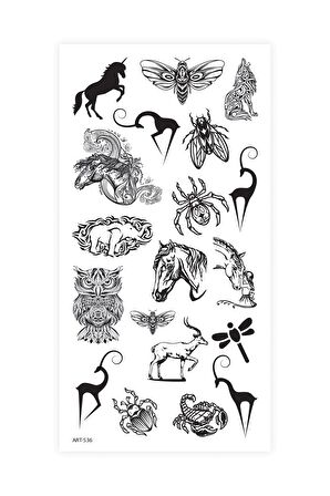 Animals -2 Geçici Dövme,Geçici Tattoo ,Vücut Dövme,Kol Bilek Dövme,Boyun Dövme,Sırt Dövme