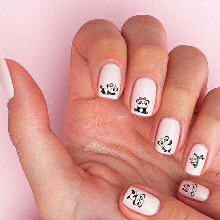 Panda 50'li Tırnak Dövmesi, Tırnak Tattoo, Nail Art, Tırnak Sticker