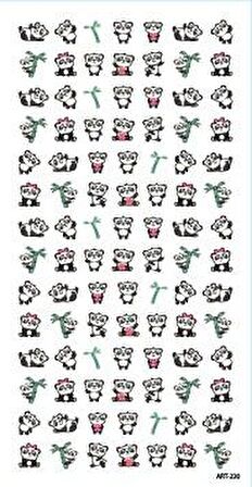 Panda 50'li Tırnak Dövmesi, Tırnak Tattoo, Nail Art, Tırnak Sticker
