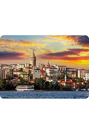 Dekoratif Baskılı Keçe Amerikan Servisi, Supla 4'Lü Servis Takım  -372