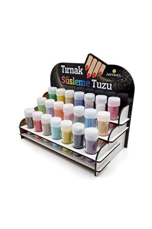 Renkli Tırnak Süsleme Tuzu Standı, Nail Art-21 ADET