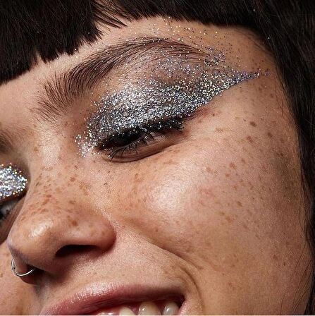 Sim Glitter, Göz Simi, Göz Farı Yüz ve Vücut Parıltısı, Party Glitter Makaj Simi Card Silver