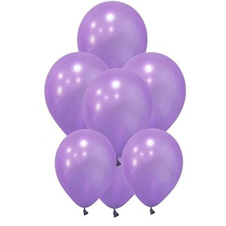 Lila Metalik Sedefli Balon 12" İnç 5 'li Balon