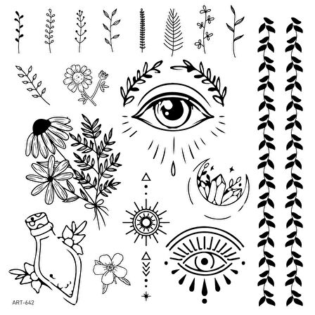 Eyes Geçici Dövme,Geçici Tattoo ,Vücut Dövme,Kol Bilek Dövme,Boyun Dövme,Sırt Dövme