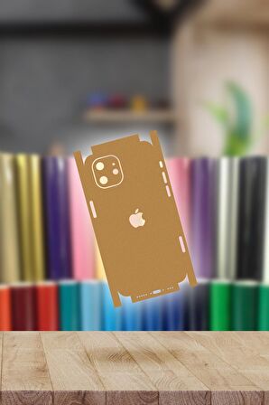 Gold iPhone 12 Kaplama Arka Ve Yan Full Kaplayan Koruyucu Body Hydrogel Kaplama