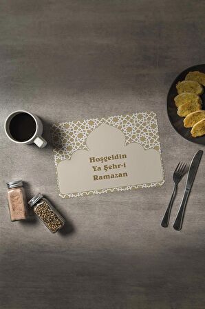 BAS-042E Dekoratif Baskılı Keçe Amerikan Servisi, Supla 6'Lİ Servis Takım  -040