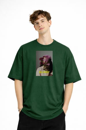 Blurry - Oversize Erkek Tişört HAKI