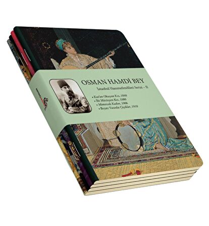 Osman Hamdi Bey 4'lü Defter Seti 2 - İstanbul Hanımefendileri 2 - Çizgisiz - 64 Sayfa - 14x21cm