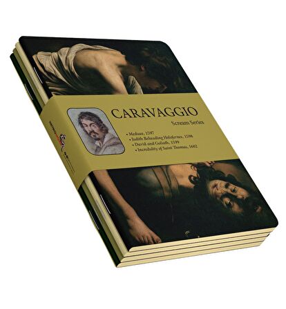 Caravaggio 4'lü Defter Seti 2 - Scream Series - Çizgisiz - 64 Sayfa - 14x21cm